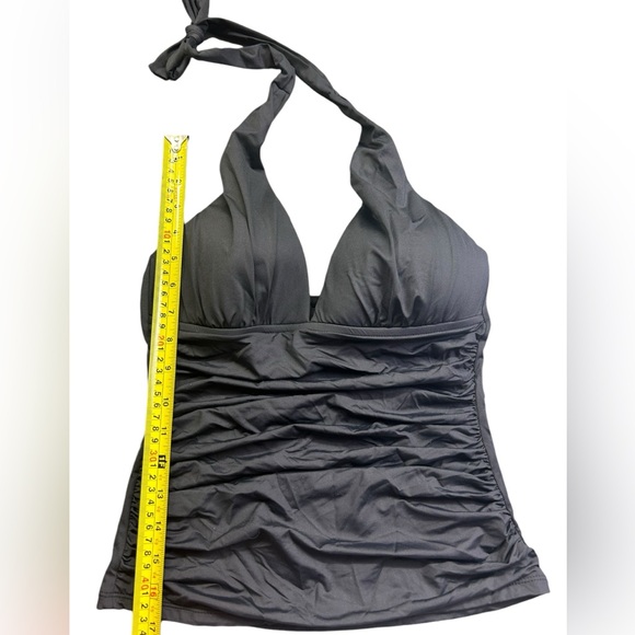 LA BLANCA women’s black Island Goddess Halter Tankini swim Top size 4 NWT - Picture 6 of 8